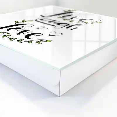 Decorative key box Positive typography with floral accents