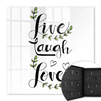Decorative key box Positive typography with floral accents