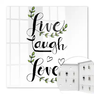 Decorative key box Positive typography with floral accents