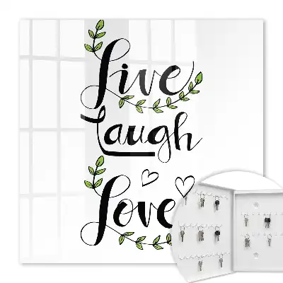 Decorative key box Positive typography with floral accents