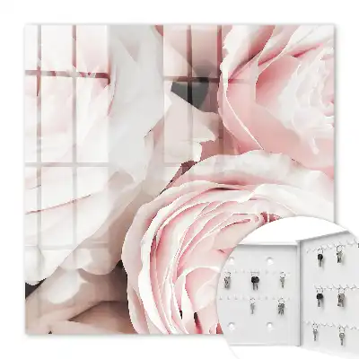 Wall mounted key cabinet Pastel shades of pink