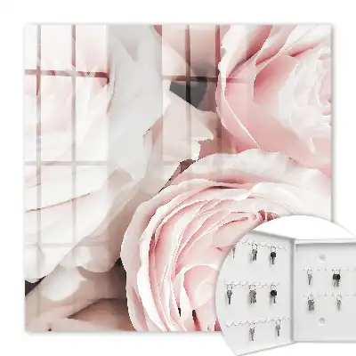 Wall mounted key cabinet Pastel shades of pink