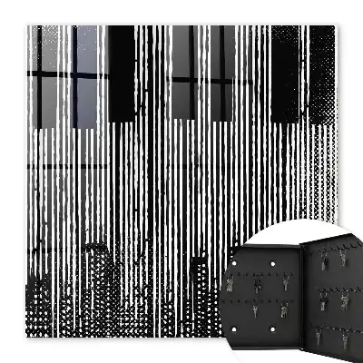 Decorative key box Geometric lines in black and white colors