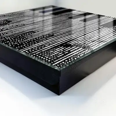 Decorative key box Geometric lines in black and white colors
