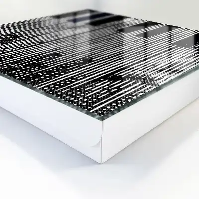 Decorative key box Geometric lines in black and white colors