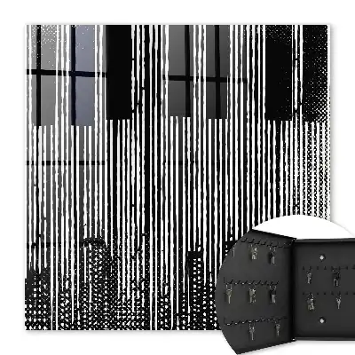 Decorative key box Geometric lines in black and white colors