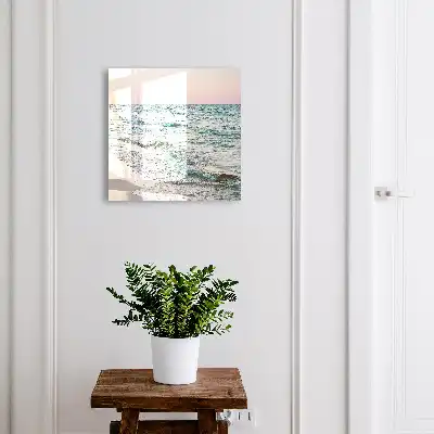 Wall mounted key box Sea waves at sunset