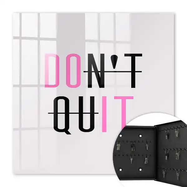 Wall mounted key cabinet Typography that motivates contrasting colors