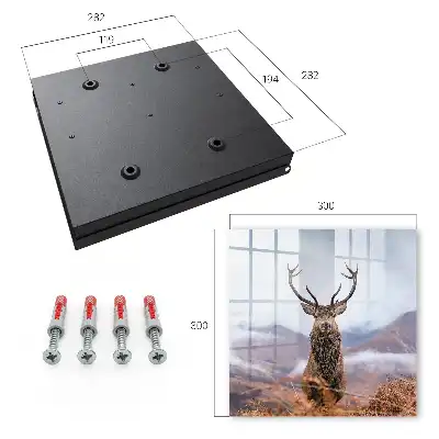 Key cabinet Mountain deer in a foggy landscape