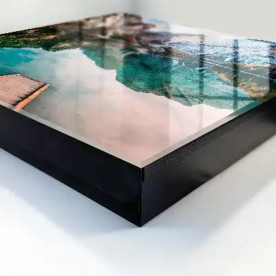 Wall mounted key cabinet A mountain landscape of incredible colors