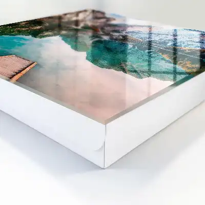 Wall mounted key cabinet A mountain landscape of incredible colors