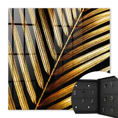 Decorative key box Elegant leaf in black background