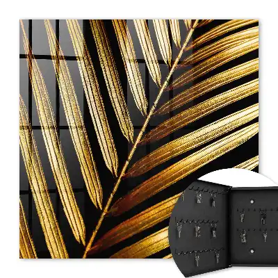 Decorative key box Elegant leaf in black background
