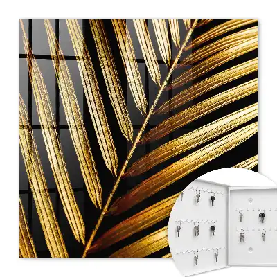 Decorative key box Elegant leaf in black background