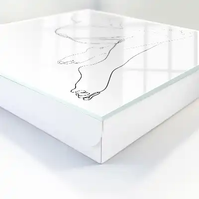 Wall mounted key cabinet Woman line art minimalist style