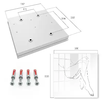 Wall mounted key cabinet Woman line art minimalist style