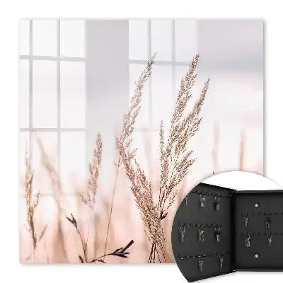 Wall mounted key box Grasses in the wind calming the climate