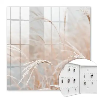 Wall mounted key cabinet Autumn ears of warm tones