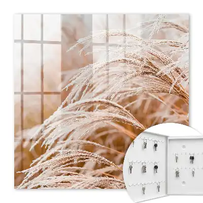 Key cabinet Delicate grasses in cream shades