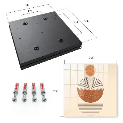 Key box for home Retro geometry with beige background