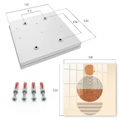 Key box for home Retro geometry with beige background