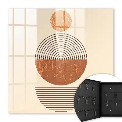 Key box for home Retro geometry with beige background