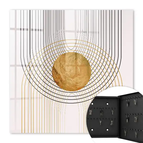 Wall mounted key box Circles and lines with shapes