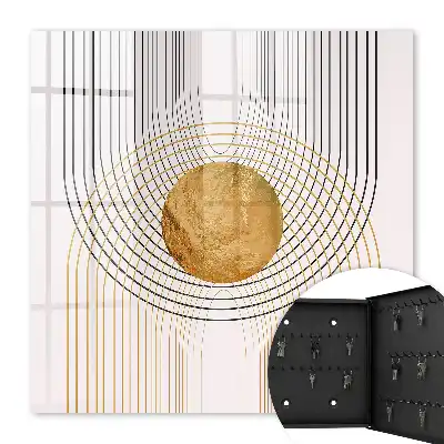 Wall mounted key box Circles and lines with shapes