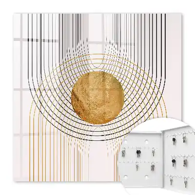 Wall mounted key box Circles and lines with shapes