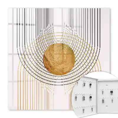 Wall mounted key box Circles and lines with shapes