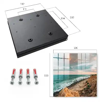 Decorative key box Ocean cliff at sunset