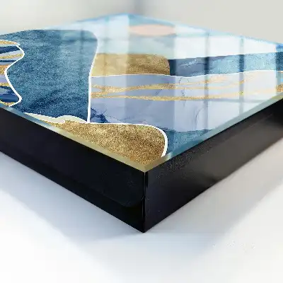 Wall mounted key box Mountain landscape with brown accents