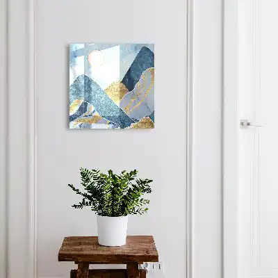 Wall mounted key box Mountain landscape with brown accents