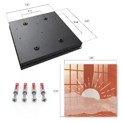 Wall mounted key cabinet Orange Dawn in Minimalist Graphics