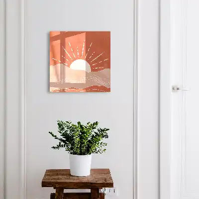 Wall mounted key cabinet Orange Dawn in Minimalist Graphics