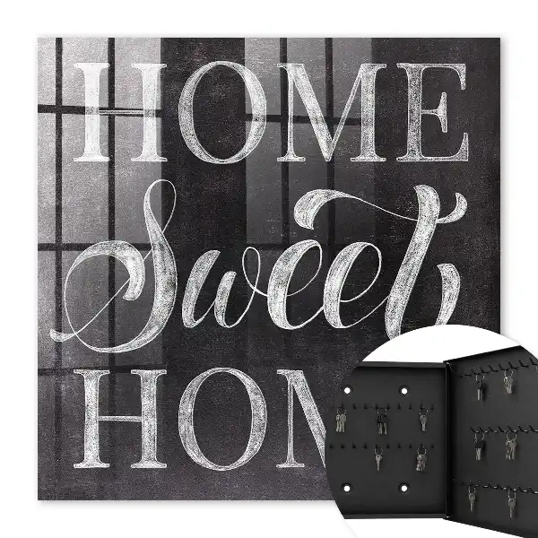 Wall mounted key box Home sweet in the dark background