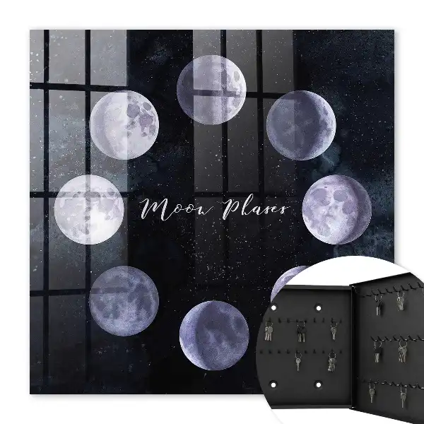 Key box for home Moon phases in the background with stars