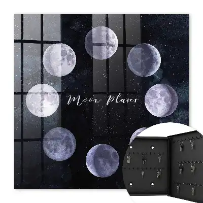 Key box for home Moon phases in the background with stars