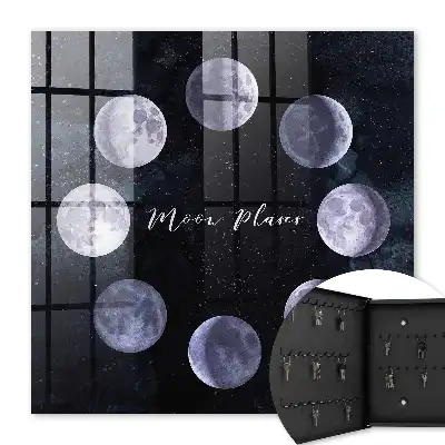 Key box for home Moon phases in the background with stars