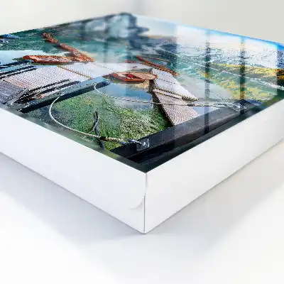 Decorative key box Mountain landscape with wooden boats