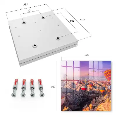 Wall mounted key cabinet Balloons in the air over a rocky valley