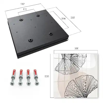 Wall mounted key box Black leaves on a cream background