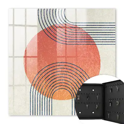 Wall mounted key cabinet Geometric lines in a unique style