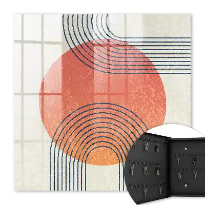 Wall mounted key cabinet Geometric lines in a unique style