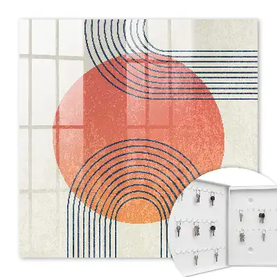 Wall mounted key cabinet Geometric lines in a unique style
