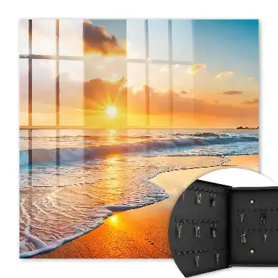 Wall mounted key box Ocean sunset