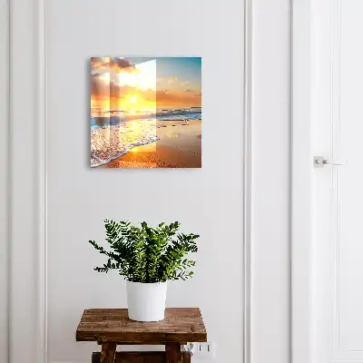 Wall mounted key box Ocean sunset