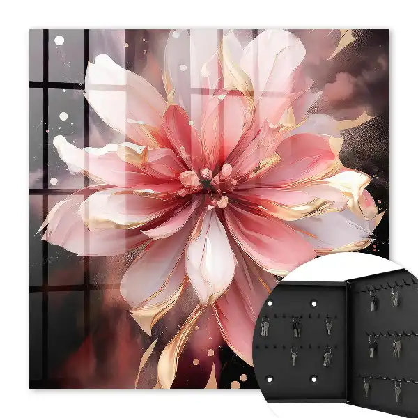 Key box for home Pink Cream Rose Flower