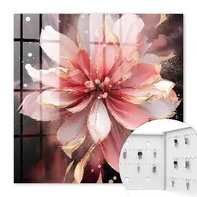 Key box for home Pink Cream Rose Flower
