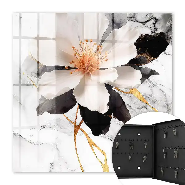 Decorative key box Floral charm with an orange note